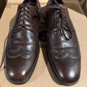 Hugo Boss Brown Leather Wingtip Brogue Oxfords Men’s 8.5 Dress Shoes 50211001